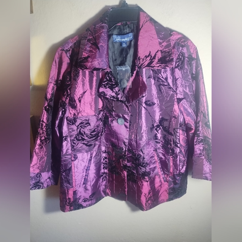 Susan Graver Jacket Crinkle Ombre Velvet Boho Artsy Art To Wear